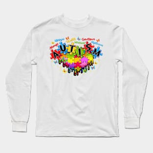 Autism Hearts, Autism Awareness, Puzzle Hearts, Autism Puzzle Long Sleeve T-Shirt